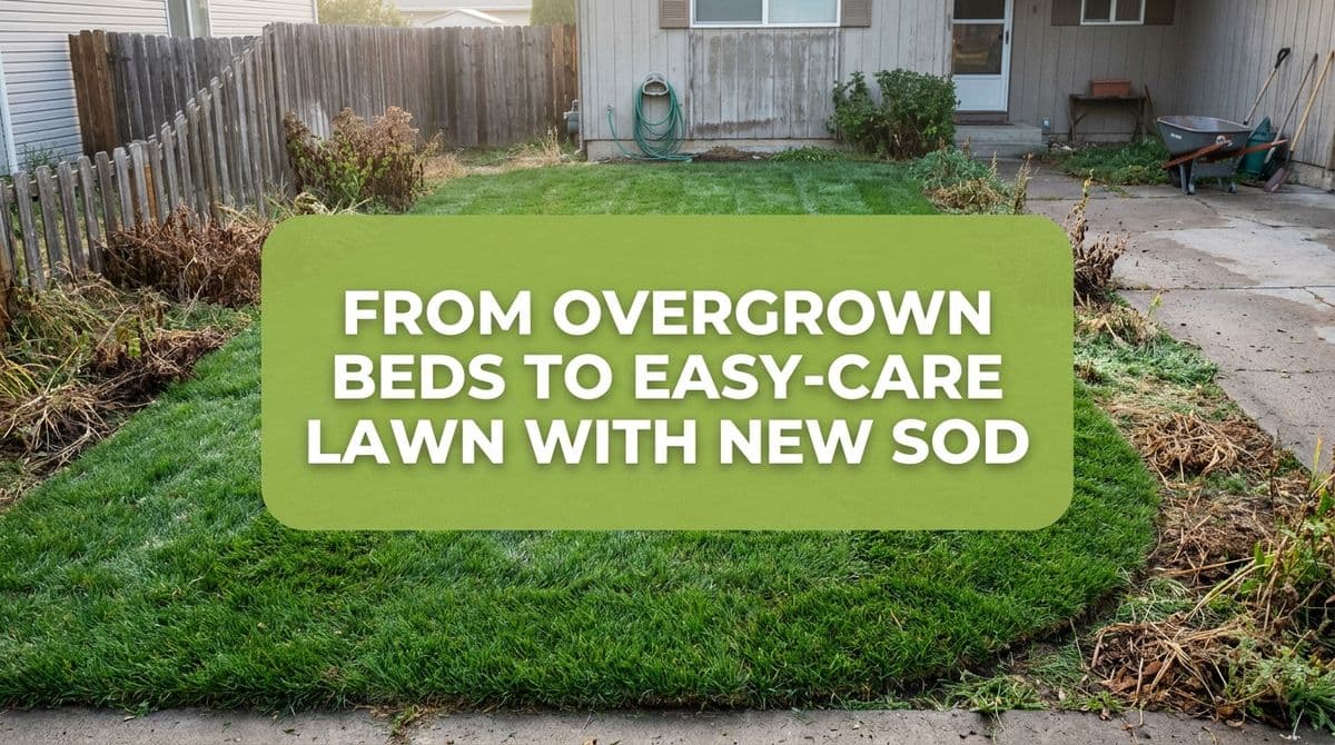 Blog post From Overgrown Beds to Easy-Care Lawn with New Sod image